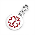 3/4" Stainless Steel Round Medical ID Charm